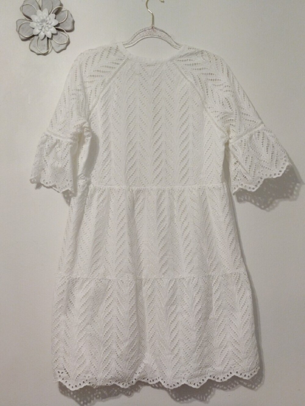 S.Oliver White Eyelet Lace Tiered Dress - Picture 2 of 15